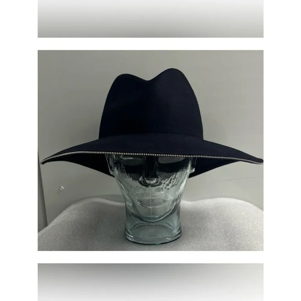 Vintage Mauser 100% Rabbit Hair Hillary Zipped Edge Fedora Hat Size M